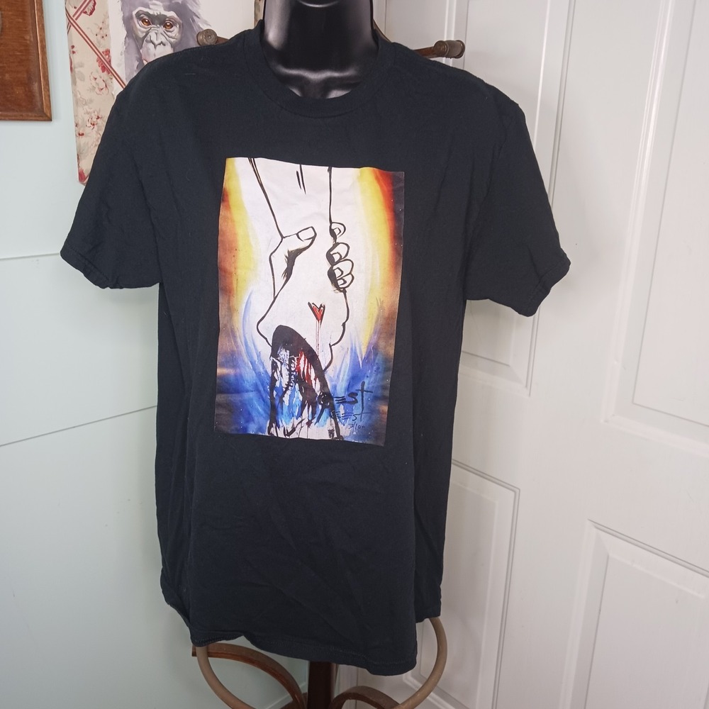 Gildan Eric S Timm The Rescue Art Black T-Shirt Painting Hope Series Mens Medium